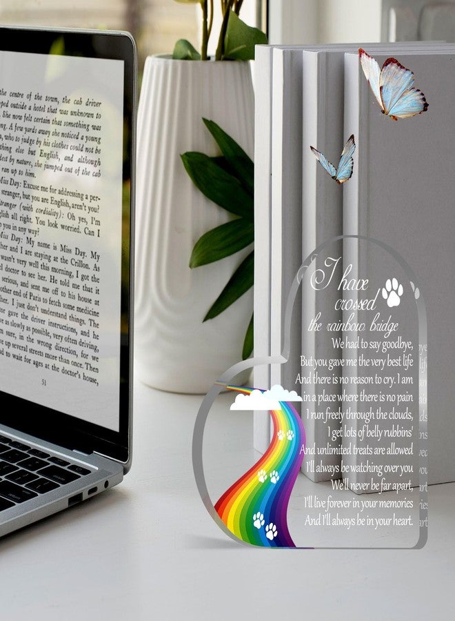 Toerifer Pet Memorial Gifts, Sympathy Gift for Loss of Dog Cat, Pet Memorial Acrylic Rainbow Bridge Decorations Condolences Gifts for Pet Loss Remembrance Keepsake - Image 4